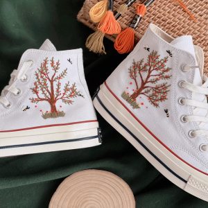 Embroidered Converse High Tops - Y2K Clothing