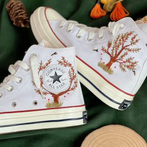 Embroidered Converse High Tops - Y2K Clothing