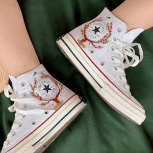 Embroidered Converse High Tops - Y2K Clothing