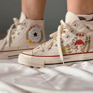 Embroidered Converse High Tops - Y2K Clothing