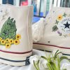 Embroidered Converse High Tops Blue Bear and Sunflower