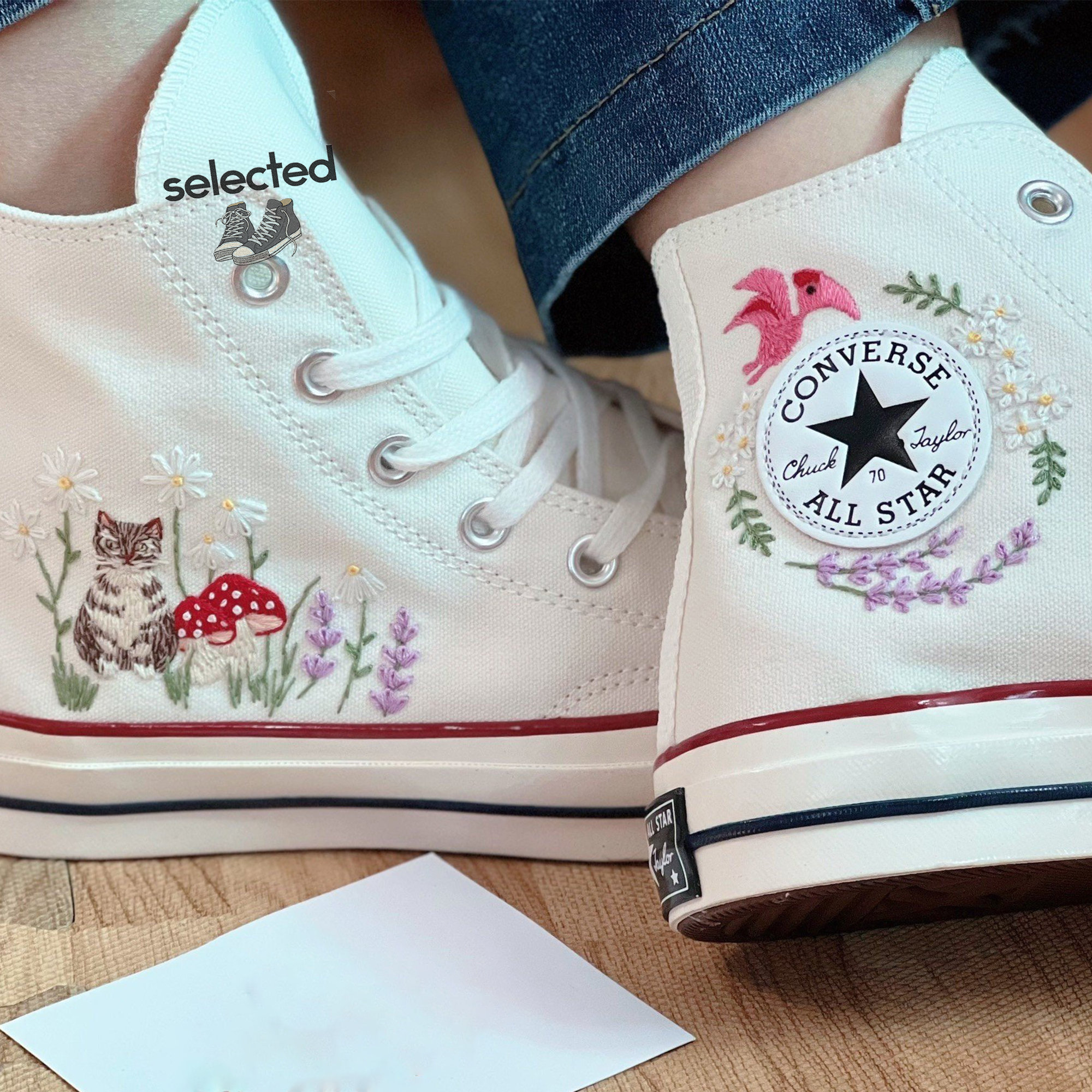 Embroidered Converse Shoes - Stylish Y2K Clothing Collection