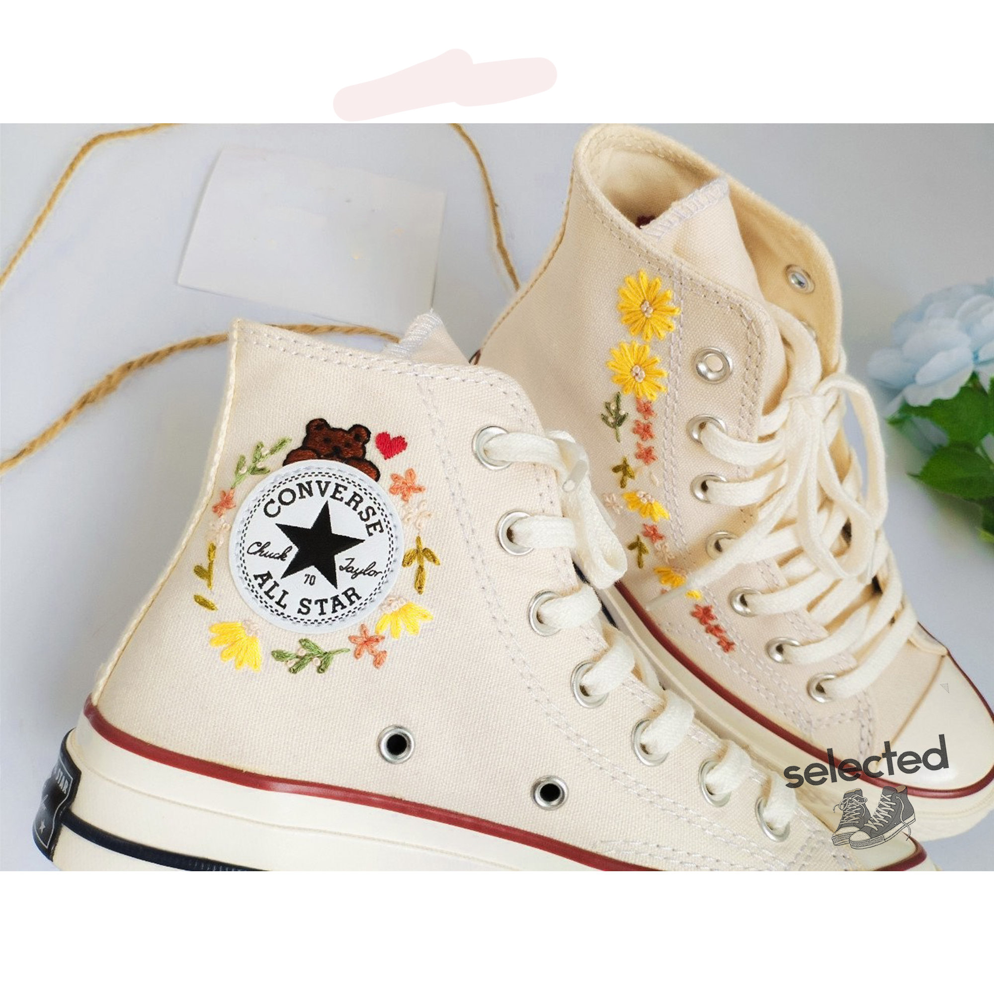 Embroidered Converse Shoes - Y2K Clothing Fashion