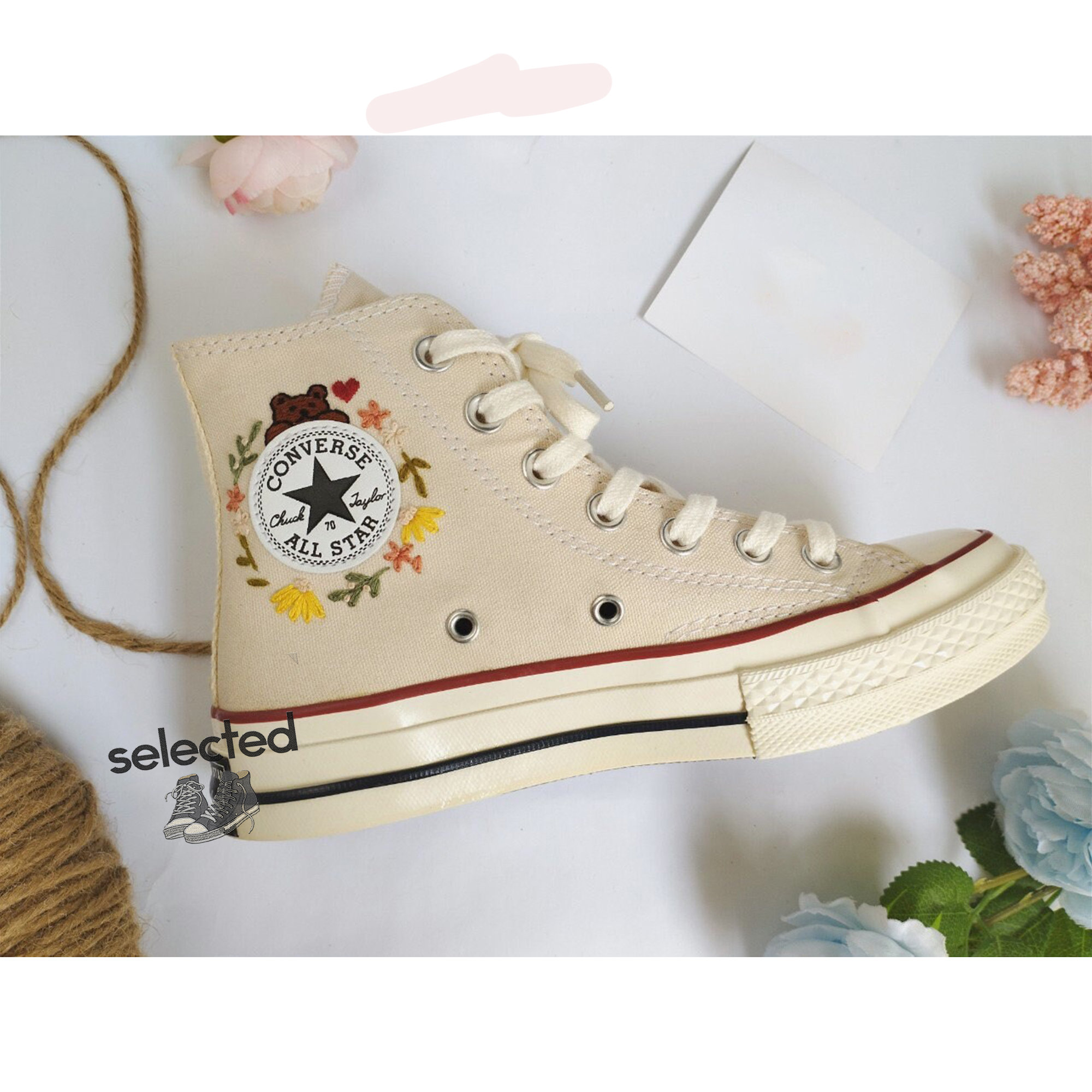 Embroidered Converse Shoes - Y2K Clothing Fashion