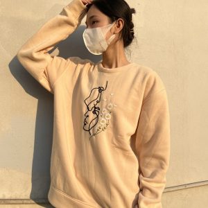 Embroidered Daisy Couple Sweater - Y2K Clothing