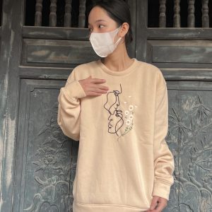 Embroidered Daisy Couple Sweater - Y2K Clothing