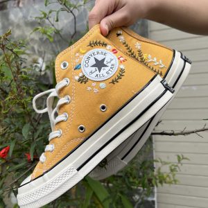 Embroidered Red Mushroom Converse High Tops