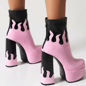 Flame Pattern Unisex Heels - Y2K Clothing