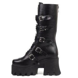 Flame Rivet High Platform Handmade Vegan Boots