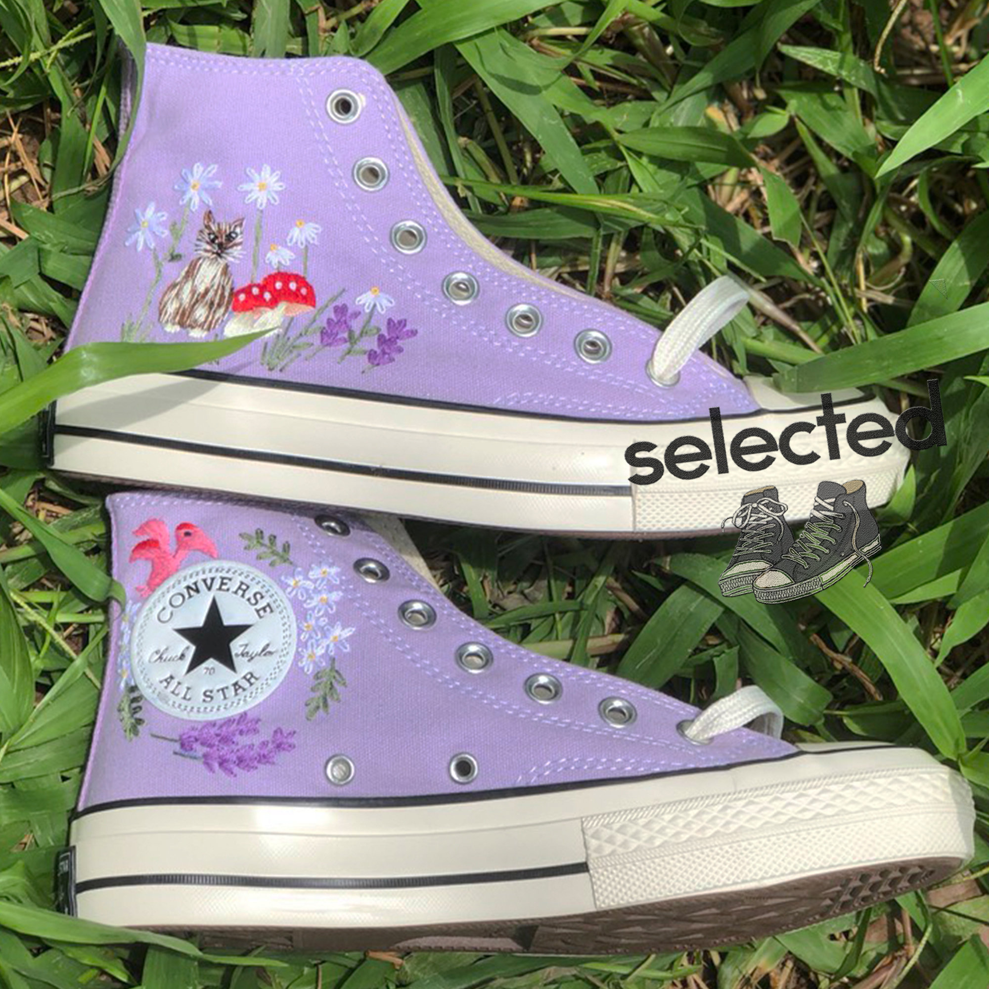 Floral Chuck Taylor 1970s High Top Sneakers