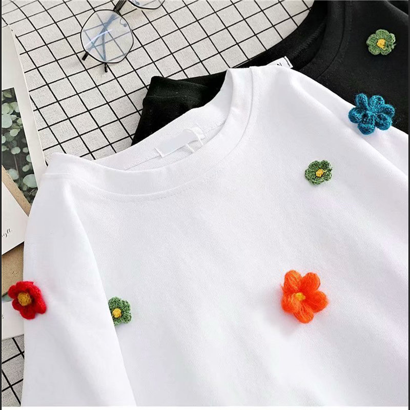 Floral Cotton T-Shirt - Y2K Aesthetic Women's Fashion