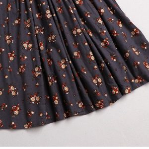 Floral Print Cotton A-Line Skirt - Y2K Fashion