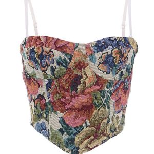 Floral Print Crop Top - Y2K Fashion Essential