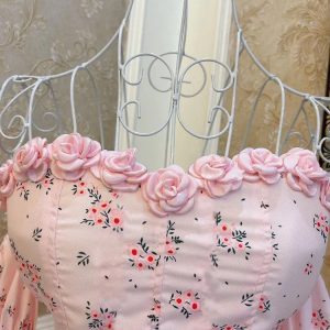 Floral Rose Off Shoulder Summer Crop Top