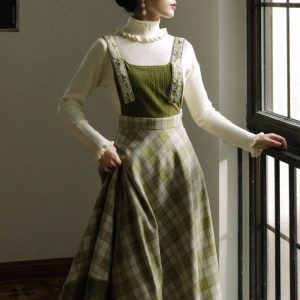 French Vintage Sweater Strap Dress - Timeless Elegance for Effortless Style