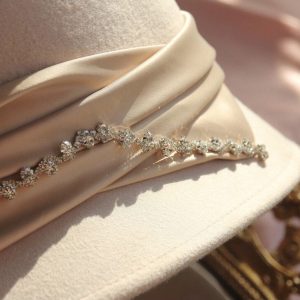 French Wool Bucket Hat with Crystal Charm