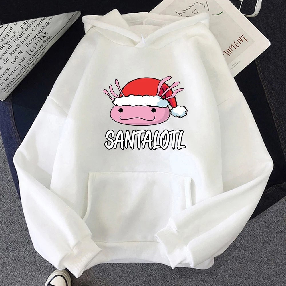 Funny Christmas Santalotl Axolotl Hoodie