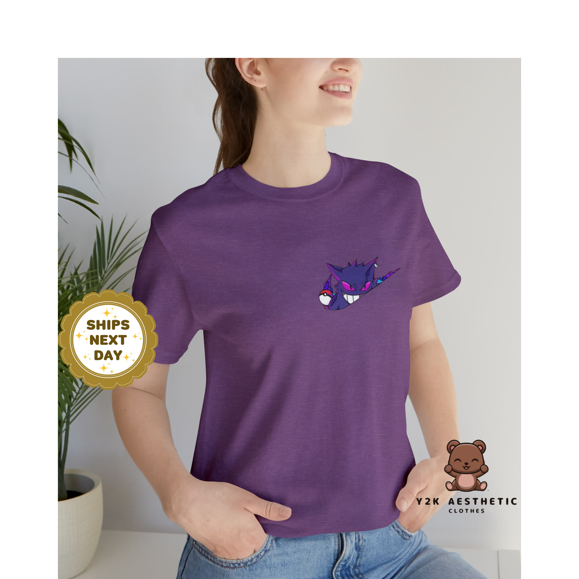 Gengar Anime Graphic Tee - Retro Style Unisex Shirt