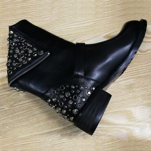 Genuine Leather Gothic Ankle Boots for Women