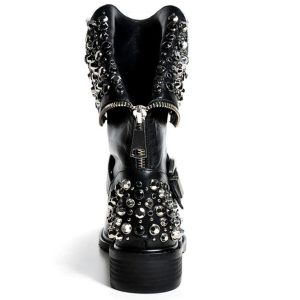 Genuine Leather Gothic Ankle Boots for Women