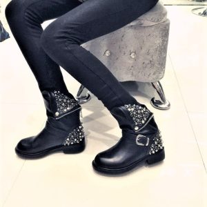 Genuine Leather Gothic Ankle Boots for Women