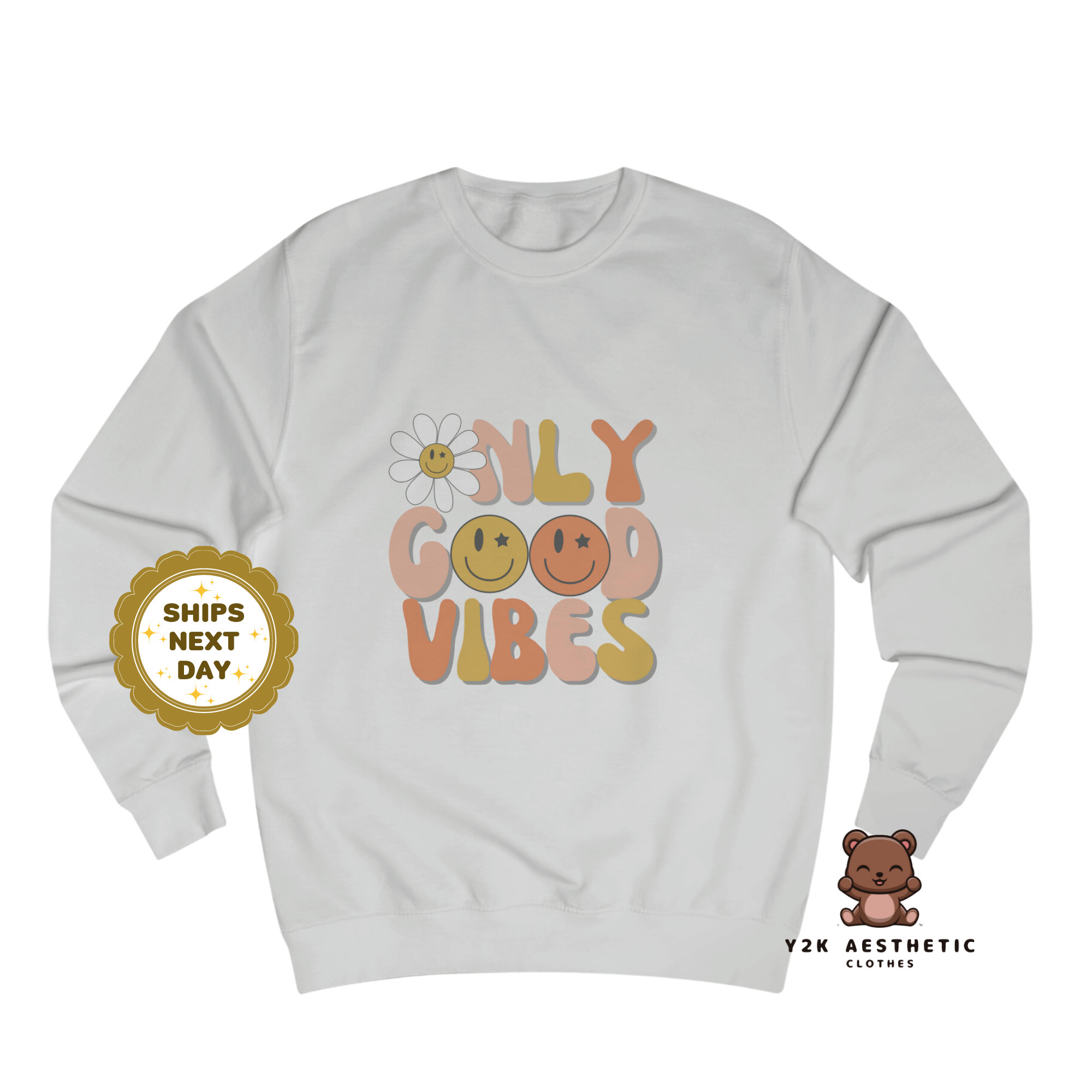 Good Vibes Aesthetic Y2K Crewneck Sweatshirt