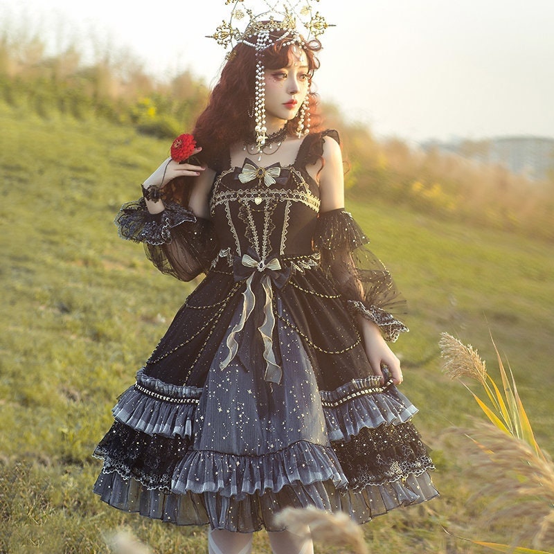 Gorgeous Starry Night Princess Court Style Lolita Dress