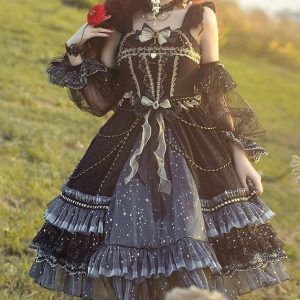 Gorgeous Starry Night Princess Court Style Lolita Dress