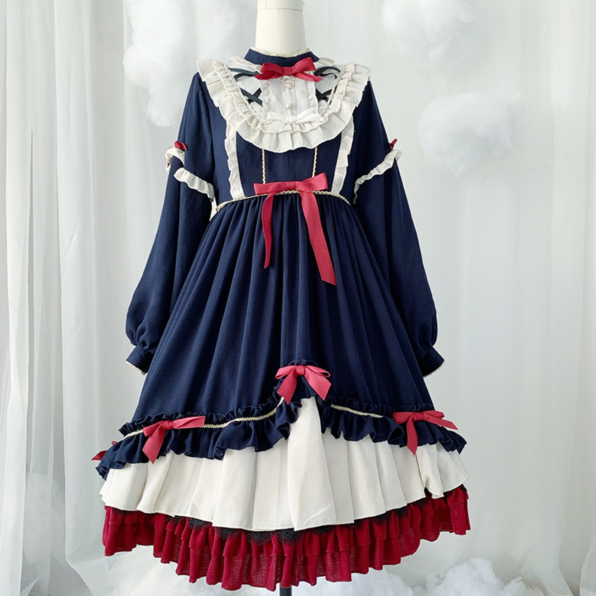 Goth Lolita Bowknot Dress with Ruffles