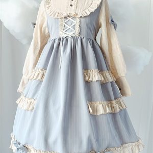 Goth Lolita Dress with Puff Sleeve - Y2K Fashion