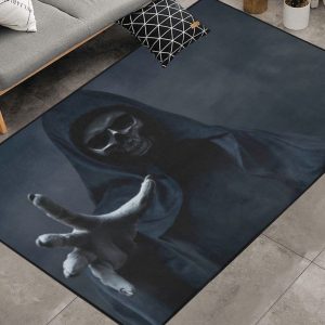 Gothic Baphomet Skull Skeleton Rug - Y2K Clothing