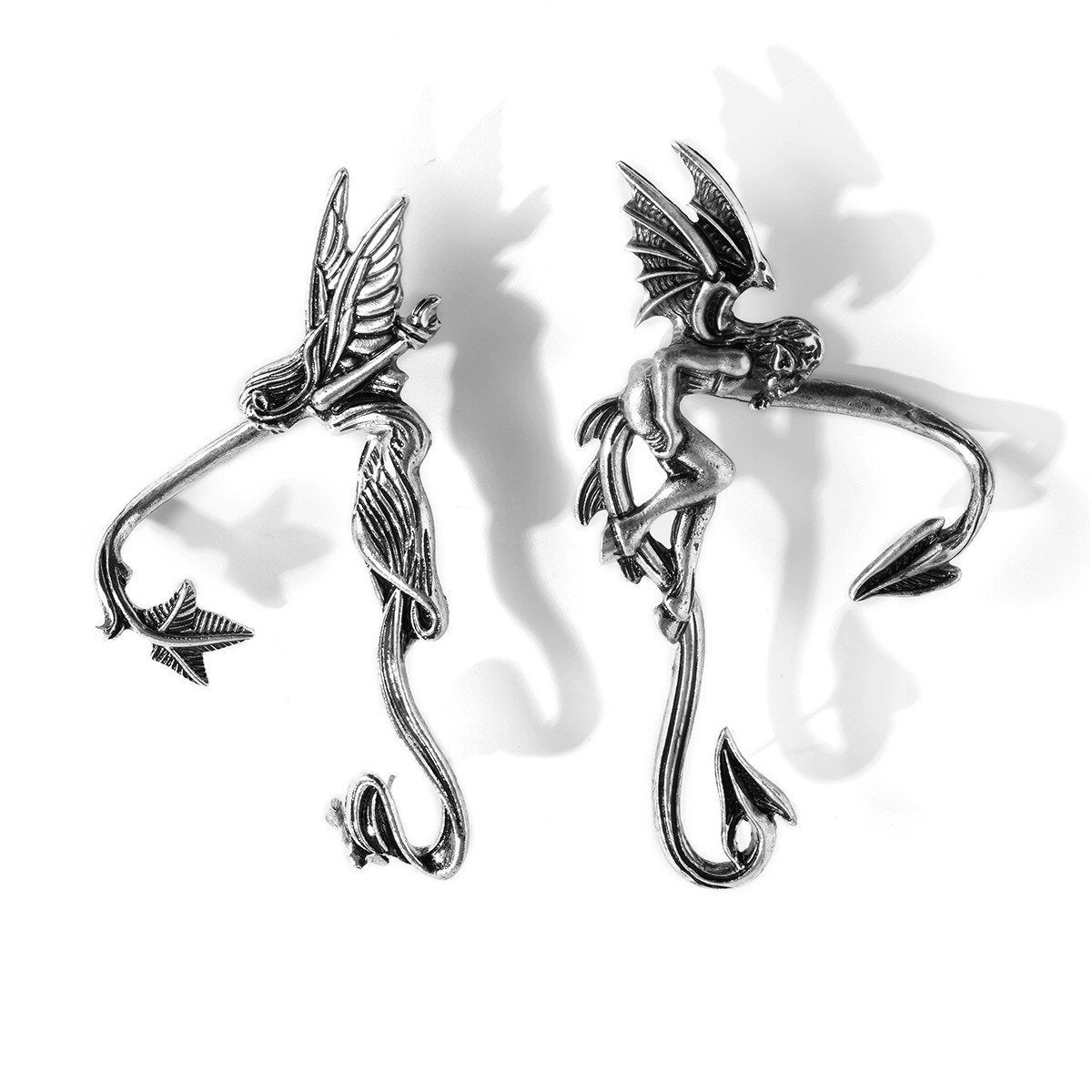 Gothic Devil Dragon Ear Cuff - Medieval Monster Climber