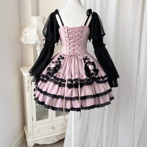 Gothic Dresses with Sleeves - Y2K Clothing