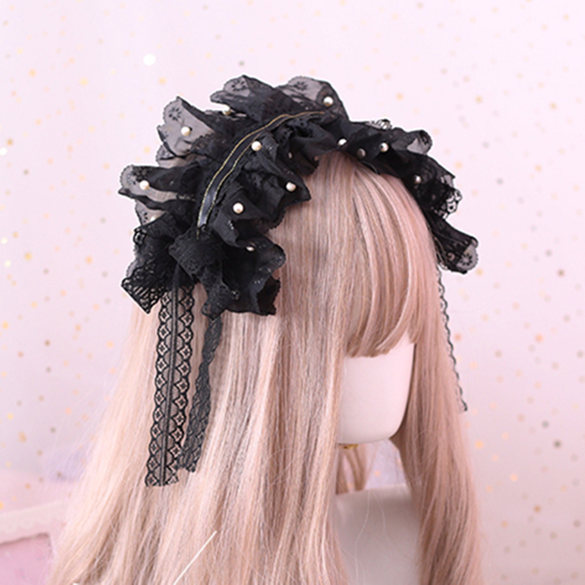 Gothic Lace Headband - Retro Kawaii Hair Accessory