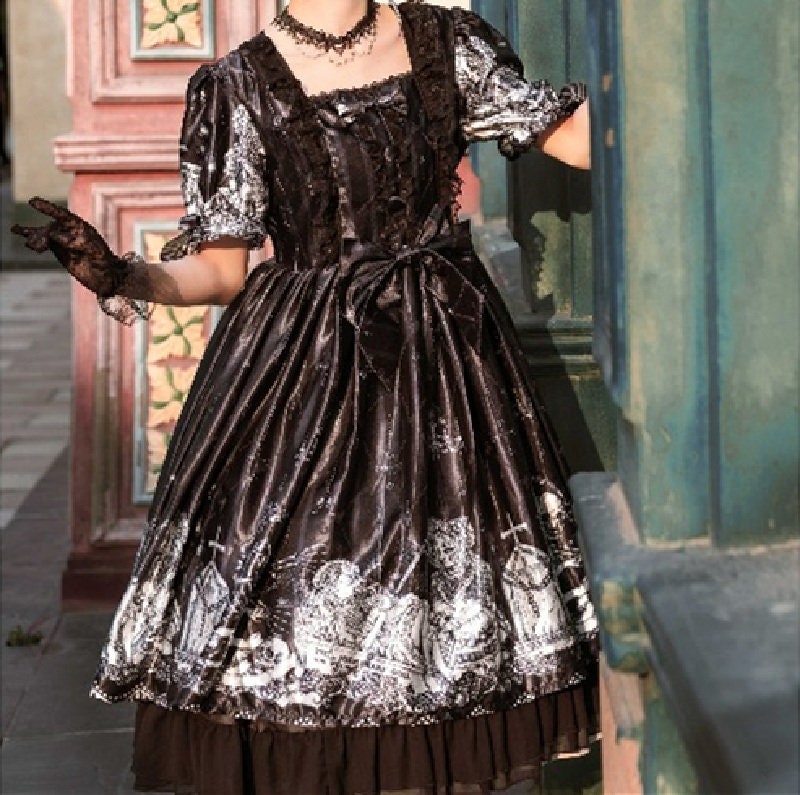 Gothic Lolita Dress - Black Summer Cosplay Fashion