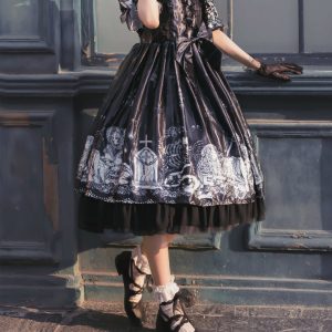 Gothic Lolita Dress - Black Summer Cosplay Fashion