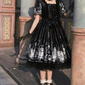 Gothic Lolita Dress - Black Summer Cosplay Fashion