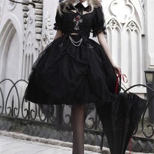 Gothic Lolita Dress - Black Summer Fashion Set