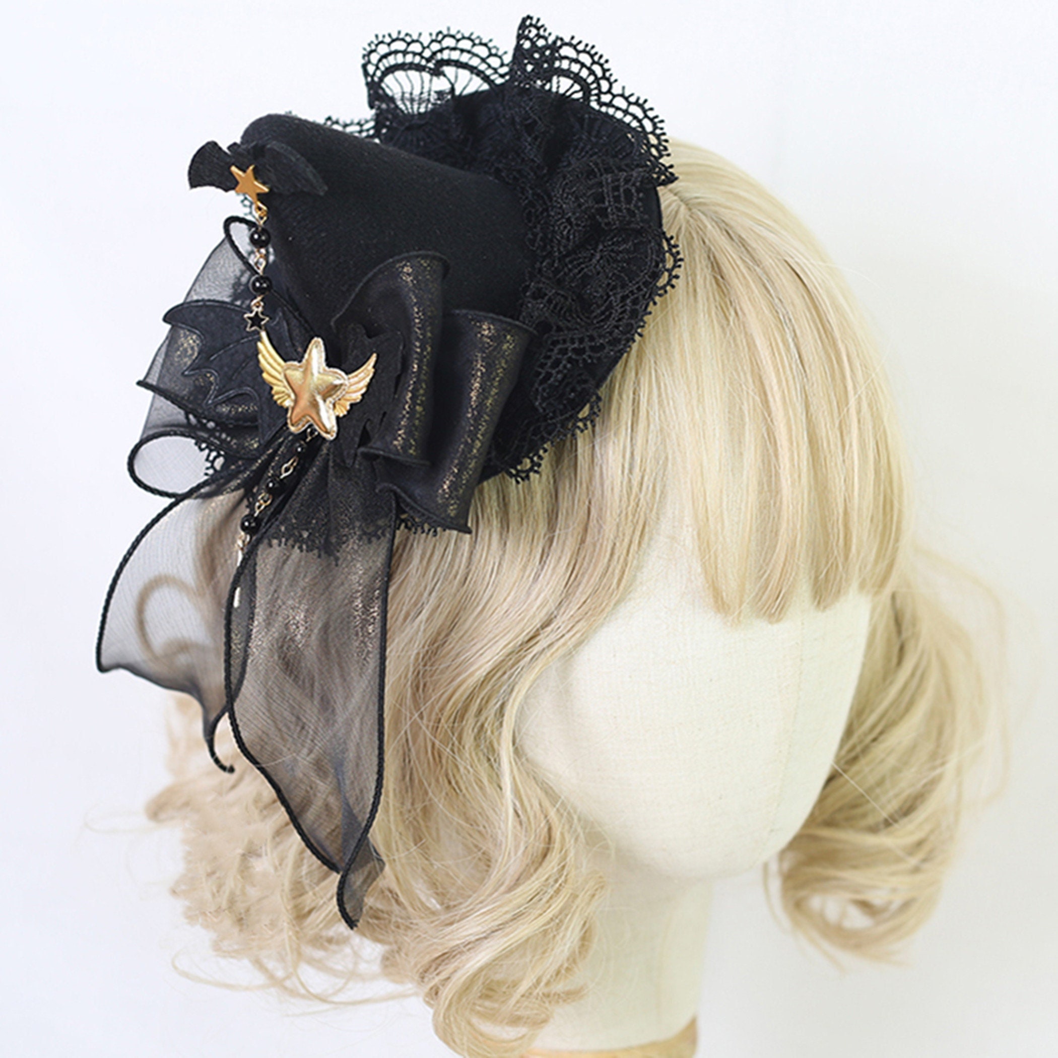 Gothic Mini Party Hat - Handmade Designer Hat