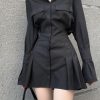 Gothic Pleated Streetwear Dress - Embrace the Y2K Trend