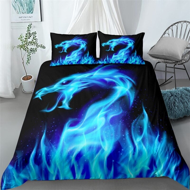 Gothic Punk Dragon Fire Bedding Set