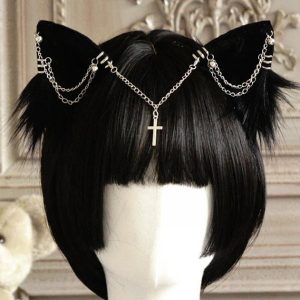 Gothic Style Kitten Ears for Y2K Fashion