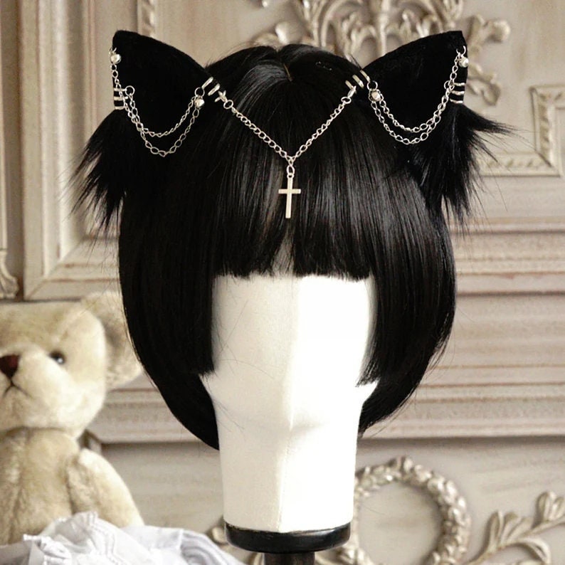 Gothic Style Kitten Ears for Y2K Fashion