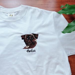 Hand-Embroidered Y2K T-shirt with Cute Bear Design