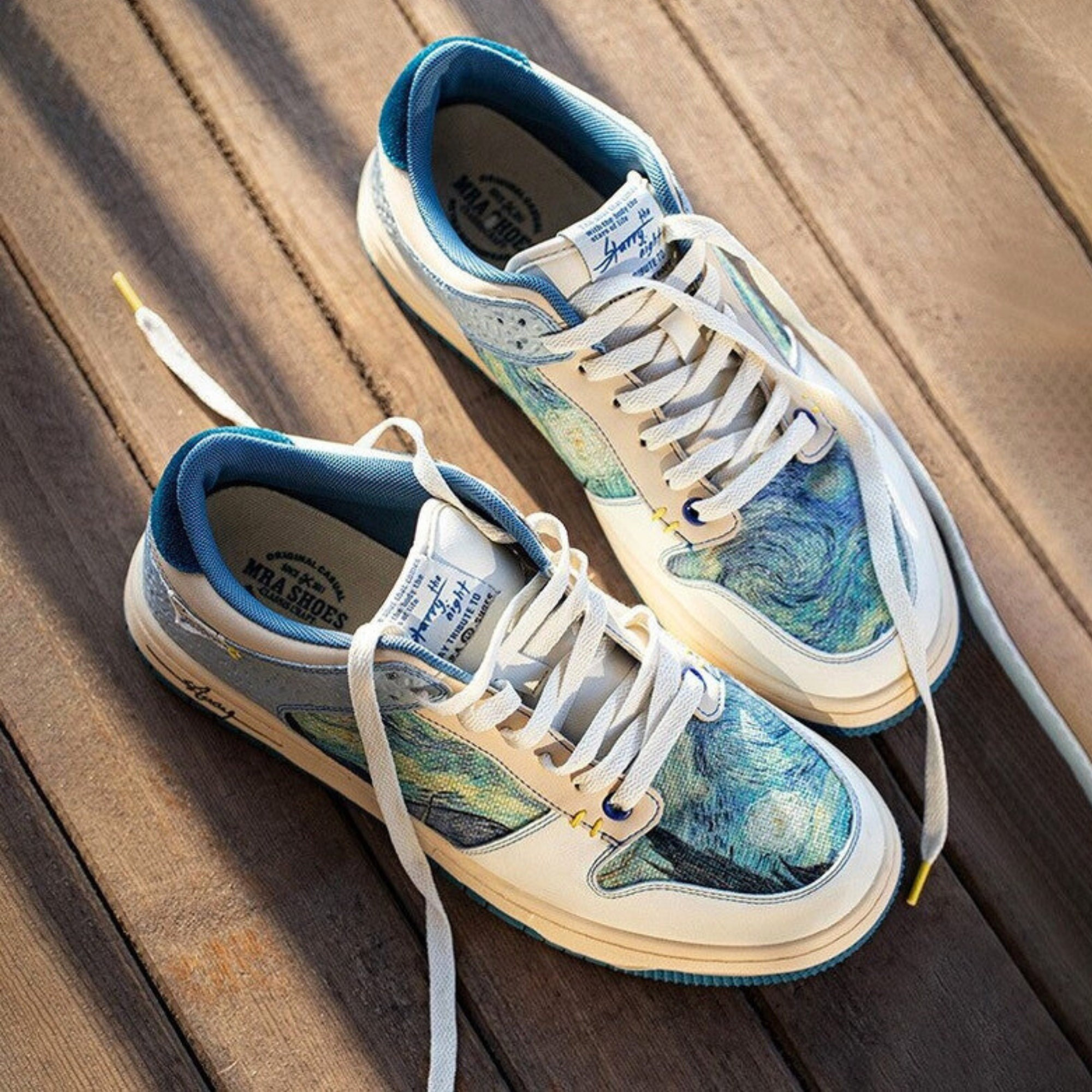 HandCrafted Van Gogh Starry Night Shoes | Art-inspired Sneakers