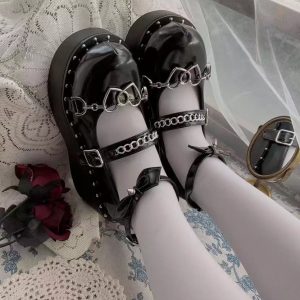 Handmade High Platform Goth Shoes - Y2K Fashion