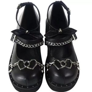 Handmade High Platform Goth Shoes - Y2K Fashion