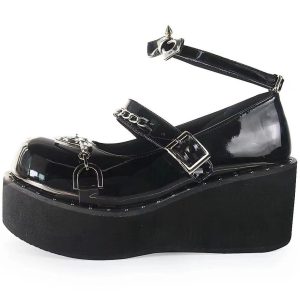 Handmade High Platform Goth Shoes - Y2K Fashion