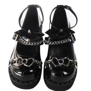 Handmade High Platform Goth Shoes - Y2K Fashion