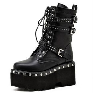 Handmade Punk Gothic Motorcycle Women's Platform Boots